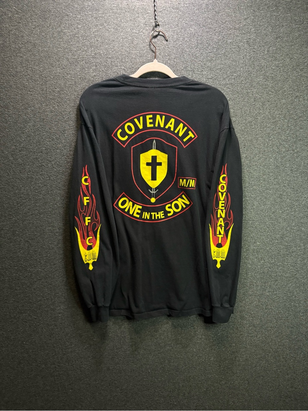 Vintage 90’s Covenant One In The Son Flame Double Sided Long-Sleeve Size L